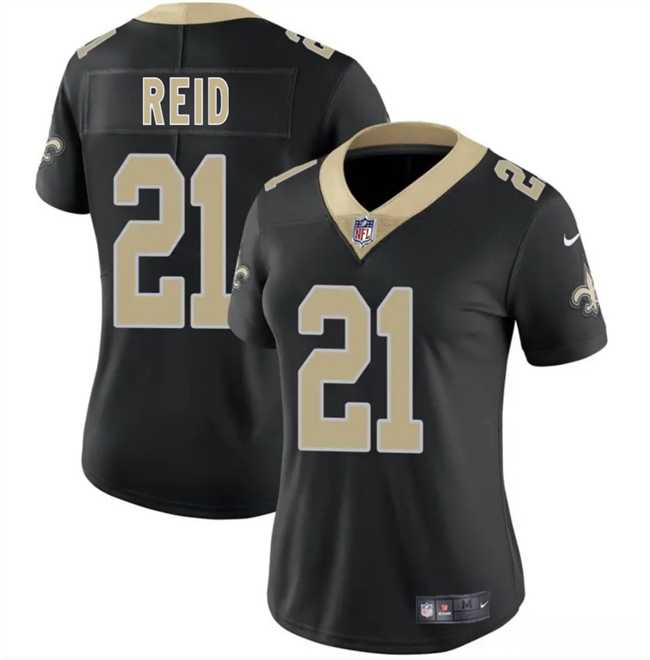 Womens New Orleans Saints #21 Justin Reid Black 2025 Vapor Stitched Limited Jersey Dzhi->new orleans saints->NFL Jersey